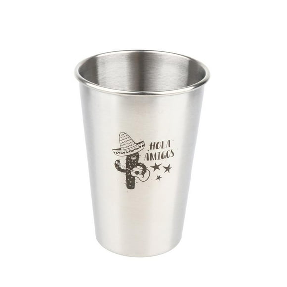 Vasos de material acero Inoxidable de Resistencia: Vasos Apilables con Capacidad de 350 Ml / 500 Ml, Vasos de Duraderos para Acampar, Mochiler 500ml Cola Vaso de pinta de acero inoxidable