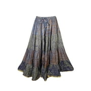 Mogul Full Flare Maxi Skirt Vintage Printed Summer Comfy Long Skirts