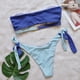 thumbnail image 4 of Conjunto de Bikini de diseño Floral 3D para mujer, traje de baño pequeño con realce, cintura alta, con un hombro descubierto, color negro y rosa, 2024, 4 of 5
