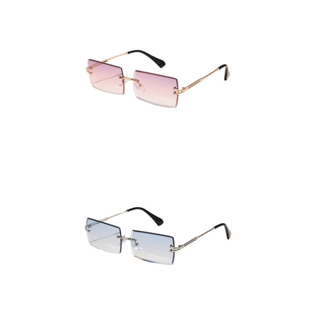 Gafas de sol sin montura Sunnimix 2 pares gafas cuadradas con lentes tintados
