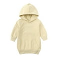 thumbnail image 4 of Sweat à Capuche pour Filles, Robe Décontractée à Manches Longues avec Poche Kangourou, Pull Mi-Long Taille 1-5 Ans, 4 of 9