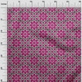 thumbnail image 2 of oneOone Viscose Jersey Fuschia Pink Fabric Geometric & Floral Block Sewing Material Print Fabric By The Yard 60 Inch Wide, 2 of 5