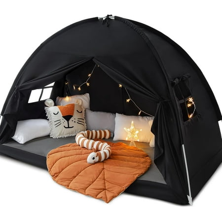 ThrottleT-Full Size Bed Canopy Toddler Bunk Bed Tents Dream Tent on Bed Privacy Space Blackout Kids Sleeping Tents Indoor Floor Portable Drafty Playhouse for Boys Girl Birthday House Gift