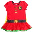 thumbnail image 4 of DC Comics Robin Cosplay T-Shirt, Dress Leggings and Cape 3 Piece Toddler to Big Kid, 4 of 5