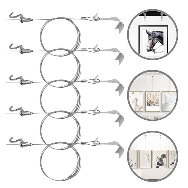 CHICHUMID 5 Ensembles de Matériel de Suspension pour Cadres, Protection Murale en Fer, Fil de Suspension Robuste pour Usage Domestique