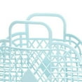 thumbnail image 3 of Cesta de almacenamiento hueca de plástico, reutilizable, portátil, plegable, para playa, hogar, mesita de noche, compras, juguetes, ropa, azul, 250 x 110 x 220 mm (9,84 x 4,33 x 8,66 pulgadas)., 3 of 5