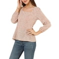 thumbnail image 4 of Unique Bargains Blouse à Manches Longues à Encolure Carrée à Fleurs pour Femmes, 4 of 6