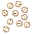 thumbnail image 5 of 10 Pieces Diamante Round Rhinestone Buckle Ribbon Slider Wedding Invitation Embellishment 5mm Gold, 5 of 7