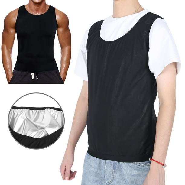 Chaleco de Sudor para Hombre, 4 tama?os, Deportes al Aire Libre, Quema de Grasa y Adelgazamiento, Moldeador de Cuerpo, Termo Adelgazante, Chaleco para Hombre (Negro)(4XL/5XL) Ecomeon no