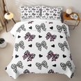 thumbnail image 2 of Erosebridal Cute Cheetah Bow Print Quilt Full for Girls, Cartoon Love Heart Full Bedspread Sets, 3 Pieces, 2 of 7