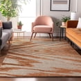 thumbnail image 3 of HomeRoots 669724 8 x 10 ft. Rust & Beige Abstract Transitional Washable Machine Made Rectangle Area Rug with UV Protection, 3 of 9
