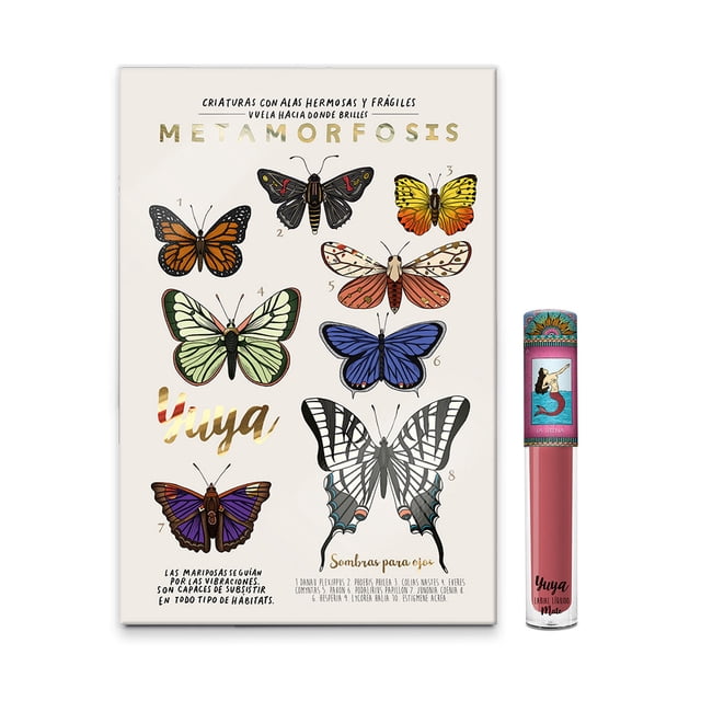 Set Labial Líquido Yuya la Sirena + Sombras Metamorfósis 18 Colores