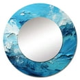 thumbnail image 2 of Designart "Seascape in Cerulean III" Abstract Landscape Rund Mirror For Wall Decor - Large Teal Round Printed Mirror - Coastal Round Mirror 23" x 23" Inch, 2 of 5