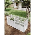 thumbnail image 5 of Classic 97" L x 33" W Vinyl Keyhole Composting Garden with Fencing, White, 5 of 11