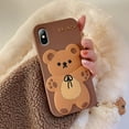 thumbnail image 4 of Design for iPhone X & iPhone Xs Case 3D Cartoon Animal Character Soft Silicone Kawaii Girls Women Teenager Shockproof Rubber Cover (2018, 5.8”) (with Small Bear Pendant), 4 of 8