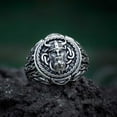 thumbnail image 2 of Odin Ring for Men, Norse Viking Odin Head Ring, Viking Celtic Knot Ring, Vintage Celt Odin Amulet Ring, Odin Warrior Totem Tribal Ring Silver Black, Punk Viking Jewelry Gift for Men mens, 2 of 5