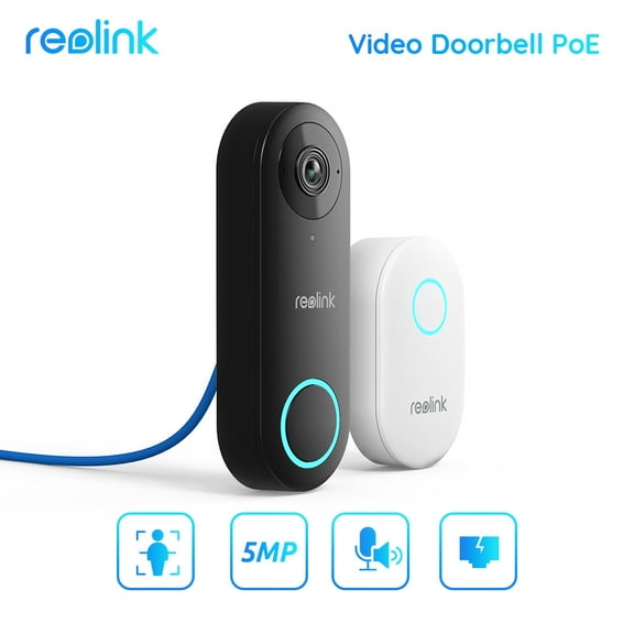 Restored Reolink 5MP Doorbell Camera Smart Detection WiFi Video Doorbell Chime App, 2 Way Talk, Local Storage