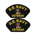 thumbnail image 1 of United States Military US Navy Veteran Iron On Patch Only 2 Pieces, Veteran, 1 of 2
