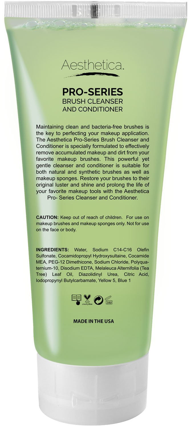 Aesthetica Makeup Brush Cleaner - Cruelty Free Make Up Brush Shampoo for  any Brush, Sponge or Applicator - Made in USA - 6 oz. - Walmart.com