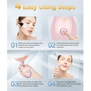 BeautifyEase Face Neck Massager,7-in-1 LED Lights Facial Tool for Home Skincare Device,Rose Gold
