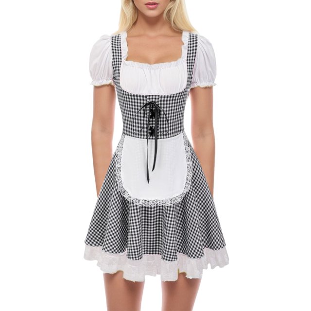 Dsscvnef Robe de Cour pour Femmes Festival Bavarois Robe Ethnique pour Femmes Expérience Festival Atmosphère Robe Gothique pour Femmes avec Corset Documentaire Dvd