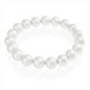 White Bridal Ball Bead Pearl Strand Stretch Bracelet 10MM