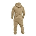 thumbnail image 5 of Men's Hooded Jumpsuit Zip Up Pajamas Playsuit Jogger Sweatsuit Overall Romper, Fleece-Lined for Winter Lounge and Comfortable Sleepwear,Beige,L, 5 of 7