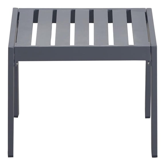 Pemberly Row Contemporary Outdoor Side Table in Gray Gunmetal