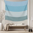 thumbnail image 5 of Colorful Stripe Tapestry for Bedroom Wall Hanging Tapestry, Modern Teal Blue Green Vertical Striped Ceiling Backdrop Tapestries Poster Blanket Wall Decor for Teens Room Living Room Dorm 55" x 73", 5 of 8
