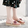 thumbnail image 4 of GERsome Womens Wedge Sandals Bohemia Sandals for Women Casual Summer Flowers Flip-Flops, 4 of 9