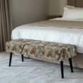 thumbnail image 2 of XYZCANDO Dust Resistant Bench Seat Protection, Woodland Oak Leaf Camouflage Pattern Polyester Spandex Fabric Washable Bench Seat Slipcover for Dining Room Bedroom, 2 of 9