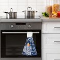 thumbnail image 4 of Yayeee Kitchen Hanging Hand Towels Set of 2 with Loop Bathroom Absorbent Tie Towel, Blue Night Sky, 4 of 7