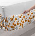thumbnail image 2 of Peach Bed Skirt, Hand-Drawn Silhouette Juicy Peach Slices Colored with Watercolor Print, Elastic Bedskirt Dust Ruffle Wrap Around for Bedding Decor, 4 Sizes, Brown Orange and White, by Ambesonne, 2 of 2