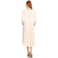 thumbnail image 6 of Women's Casual Basic Comfy 3/4 Sleeve Flare A-line Midi long maxi Dress, 6 of 7