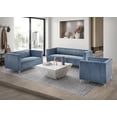thumbnail image 2 of Home Design Gavin Velvet Square Arm Chair with Plush Cushions and Modern Upholstery, Durable Frame for Living Room, Contemporary Blue Design, 2 of 6