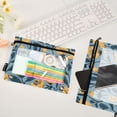 thumbnail image 4 of Flowers Dark Blue Leaves 2 Pack Pencil Pouch for 3 Ring Binder Smooth Zipper Folders with Pockets Clear Window Pencil Case, 4 of 6