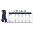 thumbnail image 7 of Womens Summer Cotton Linen 2 Piece Outfits Sleeveless Ruffle Top Wide Leg Pants Beach Vacation Lounge Sets, 7 of 7