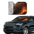 thumbnail image 4 of Bingfone Cool Flame Lion A Car Windshield Sun Shade Protector Keep Your Vehicle Cool Sun Shield Visor Cover Foldable for Car Truck SUV-Small, 4 of 8