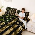 thumbnail image 4 of Manfei Camouflage US Flag Bed Sheets, Hunting Mallard Duck Full Size Sheets, Green Brown Black, Black Reversible 4pcs (1 Flat Sheet, 1 Fitted Sheet and 2 Pillowcases), 4 of 6