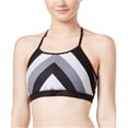 thumbnail image 1 of Jessica Simpson Sujetador deportivo de malla Chevron para mujer, negro, mediano Jessica Simpson Deportes, 1 of 2