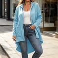 thumbnail image 6 of jjayotai Women's Zip up Hoodies Long Tunic Sweatshirts Oversized Long Sleeve 2026 Fall Hoodie Jacket Coat Casual High-Low Hem Sweatshirt Jacket with Pockets, 6 of 6