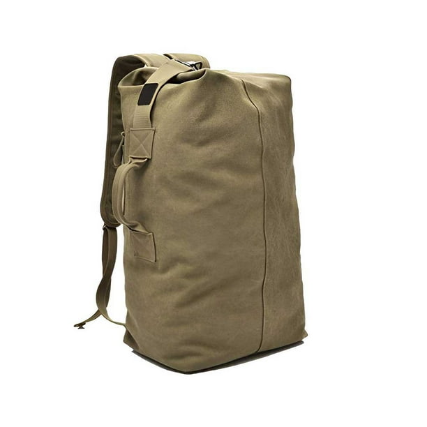 Qarigey al aire libre Touring de gran capacidad Multifuncional Conveniente Diseño simple Bolsa Lienzo Deportes Montañismo Mochilas Caqui, Estándar 50x30x20cm Qarigey AP015009-01