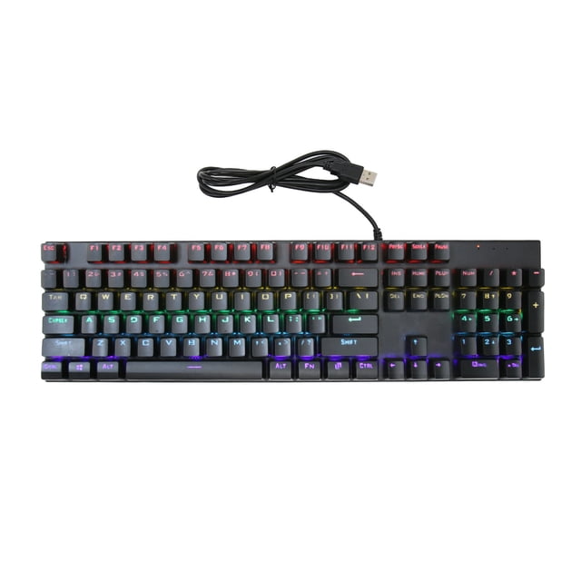 Teclado retroiluminado LED, teclado mecánico de 104 teclas Teclas de teclado con cable Teclado retroiluminado LED impulsado por el rendimiento