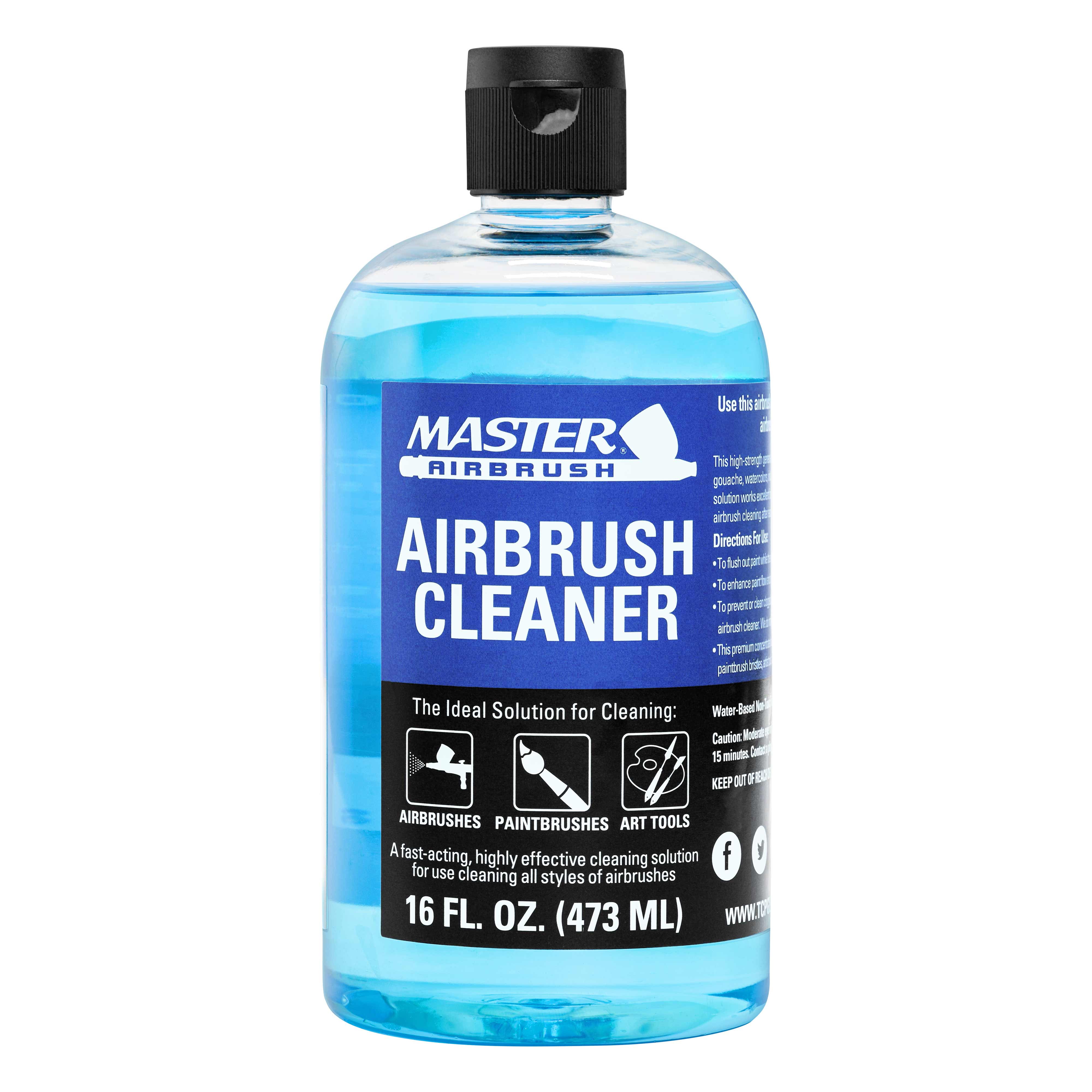 Master Airbrush Cleaner, 16Ounce Pint Bottle Fast Acting Cleaning Solution, Quickly Remove