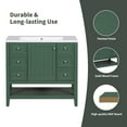 thumbnail image 4 of Euroco 36" Freestanding Bathroom Vanity with Ceramic Sink, Cabinet, Drawers & Open Shelf – Solid Wood & MDF Structure, 4 of 9