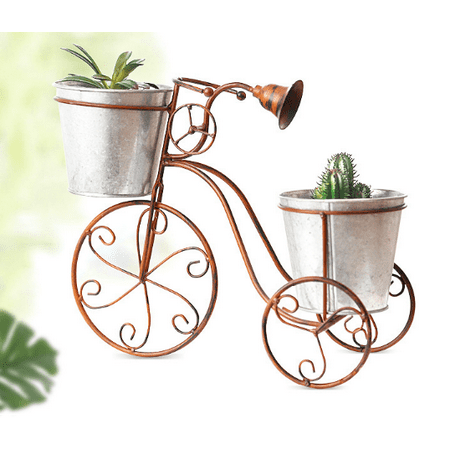 Bicycle Plant Pot Stand Iron Art, Indoor Garden Table