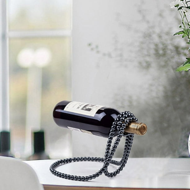 Decoraciones para el hogar, adornos de decoración, regalos, estante para vinos con collar de perlas, estante para vinos tintos suspendido, decoración de escritorio para el hogar, adorno colgante