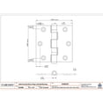 thumbnail image 4 of Embassy 3.5” x 3.5” Ball Bearing Door Hinge Heavy Duty Hinges Matte Black with Acorn Tips, 4 of 9