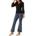 thumbnail image 2 of INSPIRE CHIC Women's Blouses Dressy Casual V Neck Top Swiss Dot Long Sleeve Shirts, 2 of 4