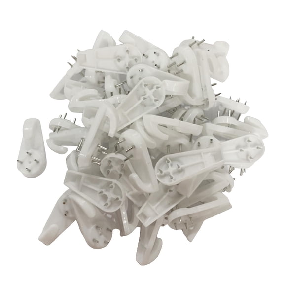 50 ganchos resistentes para colgar en la pared, resistentes y resistentes, con fijación de clavos para marcos y espejos. 20x40mm